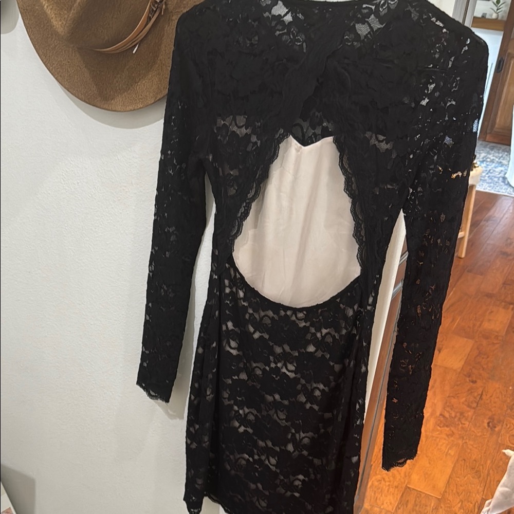 Express Elegant Black Lace Dress